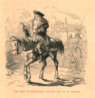 Hertigen av Buckingham misstänker att han är övervakad, 1897. av John Leech
