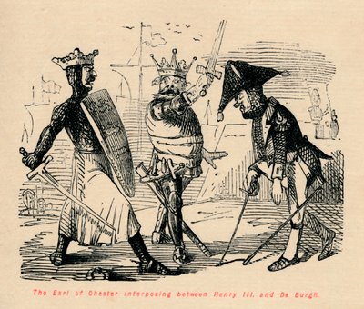 Earlen av Chester mellan Henry III och De Burgh, c1860, c1860 av John Leech