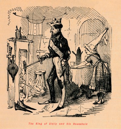 Kungen av Sicilien och hans hushåll, av John Leech