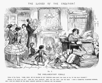 Den parlamentariska kvinnan, 1850 av John Leech