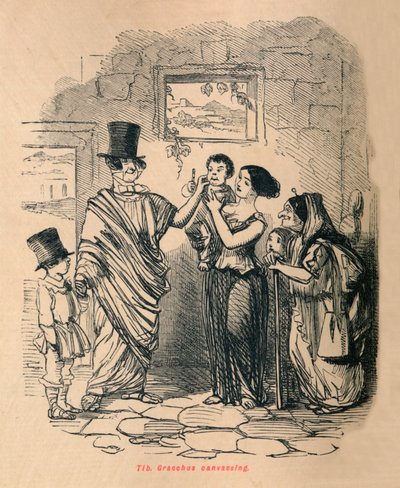 Tib Gracchus canvassing, 1852 av John Leech