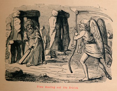 Time Bowling Out the Druids, c1860, 1860 av John Leech