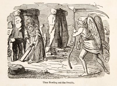 Time Bowling out the Druids, från The Comic History of England, pub. 1864 av John Leech