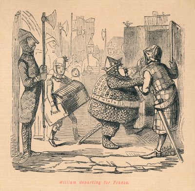 William avgår till Frankrike, c1860, c1860 av John Leech