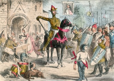 William inspekterar volontärerna före invasionen av England av John Leech
