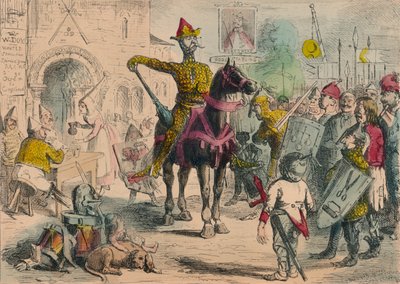 William inspekterade volontärerna före invasionen av England, 1850 av John Leech