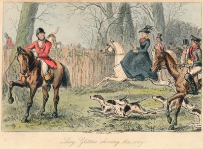 Lucy Glitters visar vägen, 1865. Konstnärer: John Leech, Hablot Knight Browne. av John Leech and Hablot Knight Browne