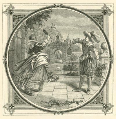 Kärlek, som en boll, kräver att kastas tillbaka (gravyr) av John Leighton
