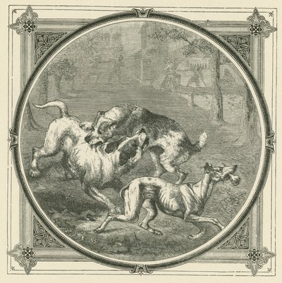 Hundarna och benet (gravyr) av John Leighton