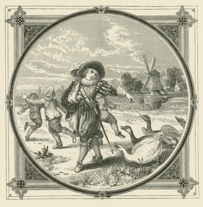 Gåsen väser bra, men den biter inte (gravyr) av John Leighton
