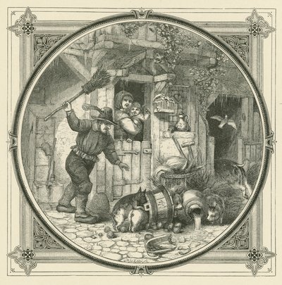 Det som suggan gör får de små grisarna betala för (gravyr) av John Leighton