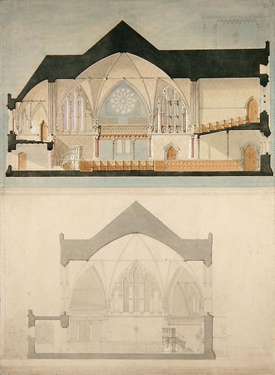 Sidohöjd av Trinity College Church, Edinburgh av John Lessels