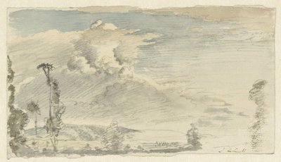 Molnig himmel över ett kuperat landskap av John Linnell (II)