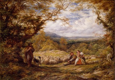 The Sheep Drive, 1863. av John Linnell