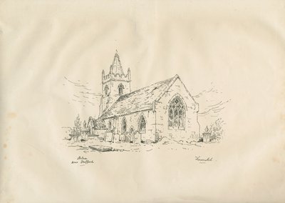 Acton Trussell Church: penn- och bläcklitografi, nd [? 1800-talet] av John Louis Petit