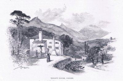 Titians hus, Cadore, från The Magazine of Art 1893, Cassell and Company av John MacWhirter