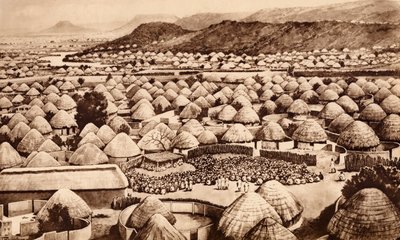 Mochudi, Bechuanaland (litografi) av John Macfarlane