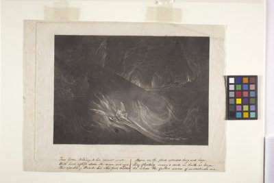 Satan på den brinnande sjön (mezzotint) av John Marin