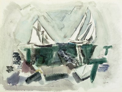 Schooner Yachts, Dear Isle, Maine av John Marin