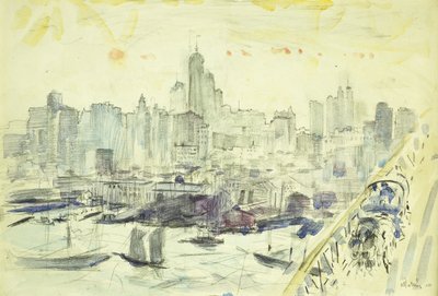 Närområde Brooklyn Bridge av John Marin