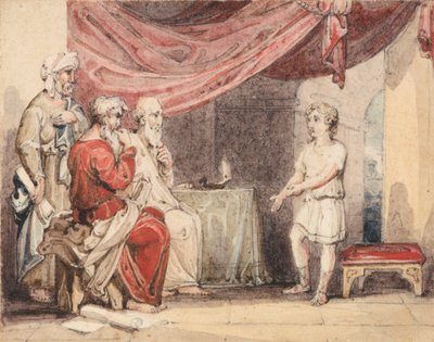 Kristus predikar för de äldste i templet av John Martin