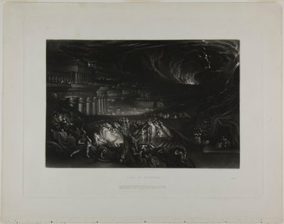 Fall of Nineveh, från Illustrationer av Bibeln av John Martin
