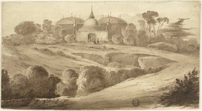 Fantastiskt orientaliskt landskap av John Martin