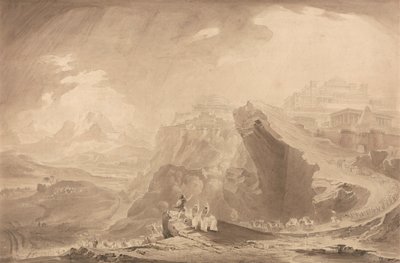 Joshua befaller solen att stå still av John Martin