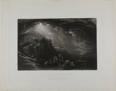 Joshua befaller solen att stå stilla, från illustrationer av Bibeln av John Martin
