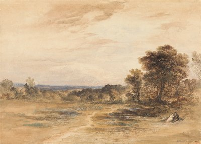 Landskap med uppvaktande par av John Martin