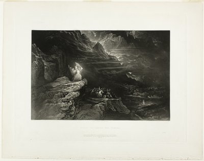 Moses bryter tabellerna, från illustrationer av Bibeln av John Martin
