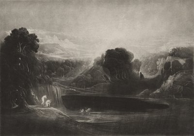 Paradiset--Adam och Eva--morgonhymnen, ca 1827 (mezzotint) av John Martin