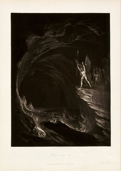 Satan väcker de fallna änglarna, bok 1, rad 314, från John Milton, Paradise Lost av John Martin