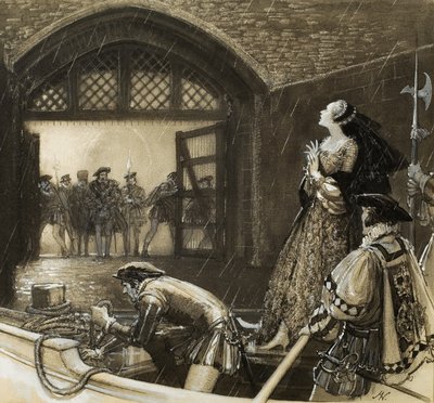 Ann Boleyn () anländer till Towern av John Millar Watt