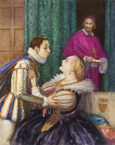 Richelieu, den store kardinalen (gouache på papper) av John Millar Watt