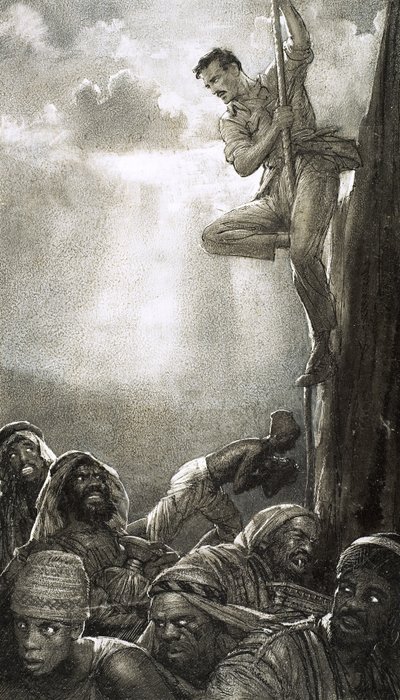 Gravplundrarna, illustration från "Adventures in Archaeology av John Millar Watt