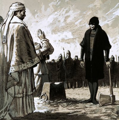 Order gavs om Waltheofs omedelbara avrättning (gouache på papper) av John Millar Watt