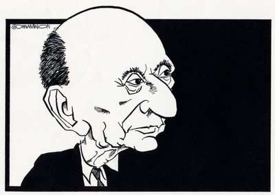 Arnold Schönberg, karikatyr av John Minnion