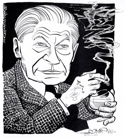 Arthur Koestler, karikatyr av John Minnion