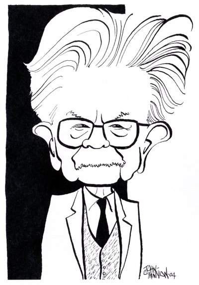 Elias Canetti, karikatyrer av John Minnion