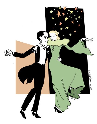 Fred Astaire och Ginger Rogers dansar av John Minnion
