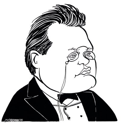 Max Reger - karikatyr av den tyske kompositören av John Minnion