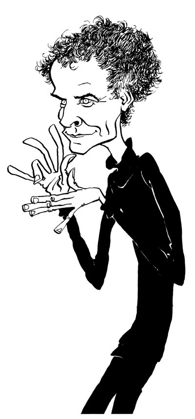 Peter Maxwell Davies - karikatyr - brittisk kompositör - b av John Minnion