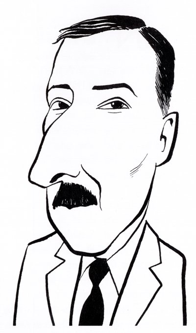 Stefan Zweig, karikatyr av John Minnion