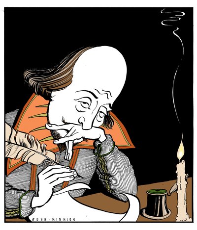William Shakespeare skriver en pjäs av John Minnion av John Minnion
