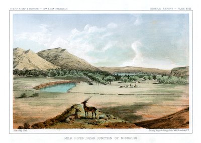 Milk River, nära Junction of Missouri, 1856. av John Mix Stanley