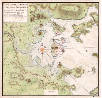 En karta över Boston av Montresor av John Montresor