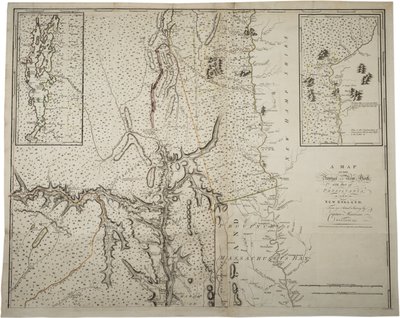 En karta över provinsen New York med en del av Pennsylvania och New England, från en faktisk undersökning av kapten Montrésor, ingenjör, 1775, 10 juni 1775 av John Montresor