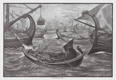 En gammal tiders sjöslag (litografi) av John Moyr Smith