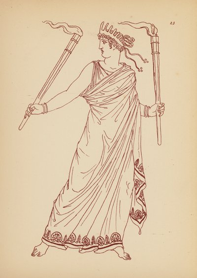 Antik grekisk kvinnodräkt (litho) av John Moyr Smith